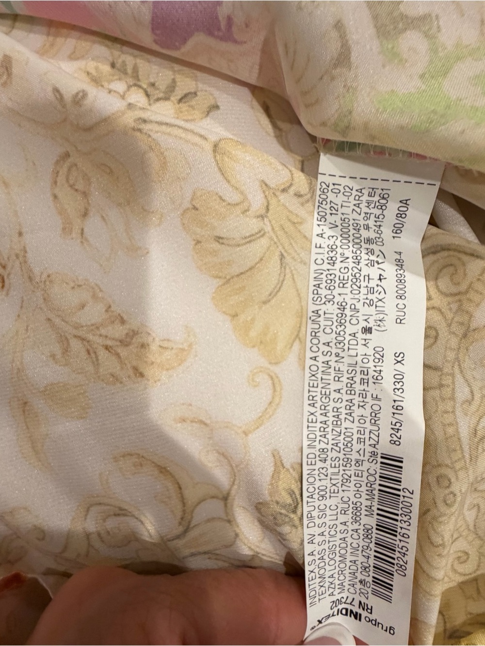 Zara Pink and Green Floral Blouse size XS - Picture 8 of 8